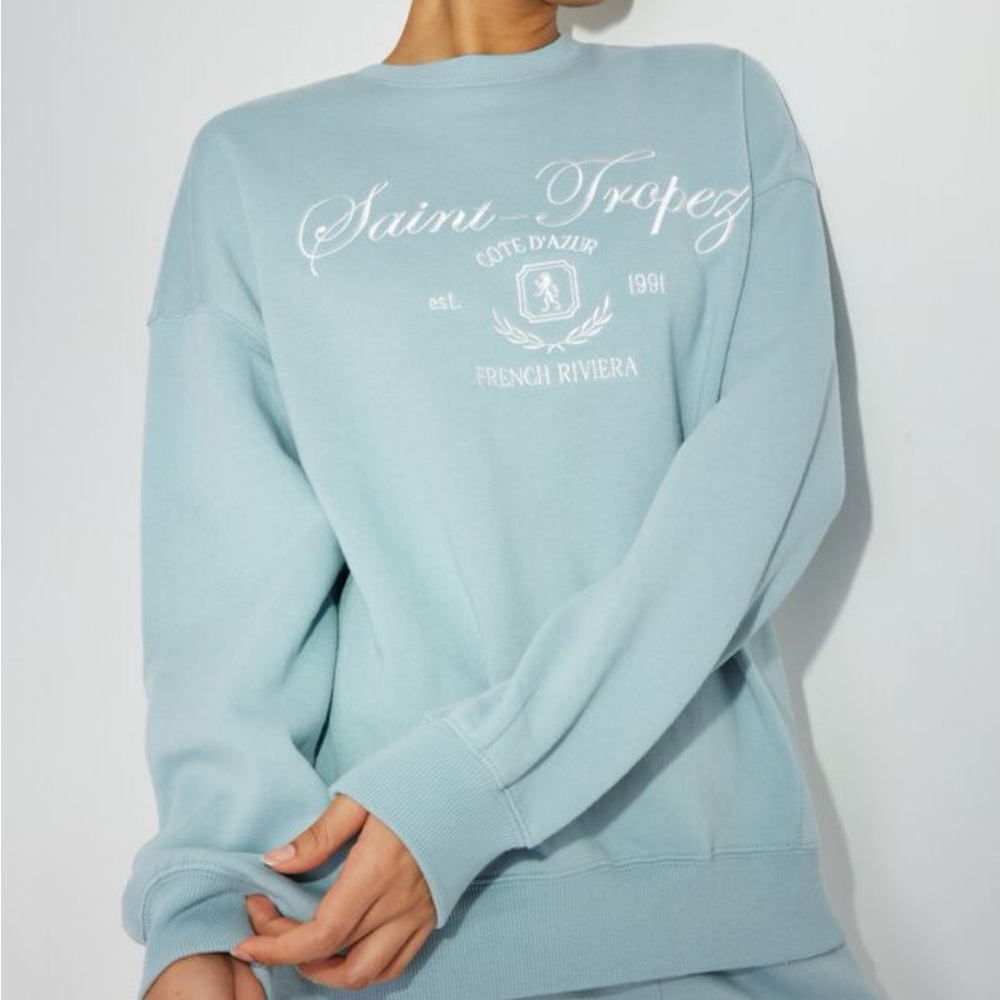 Light Blue Graphic Sweatshirt